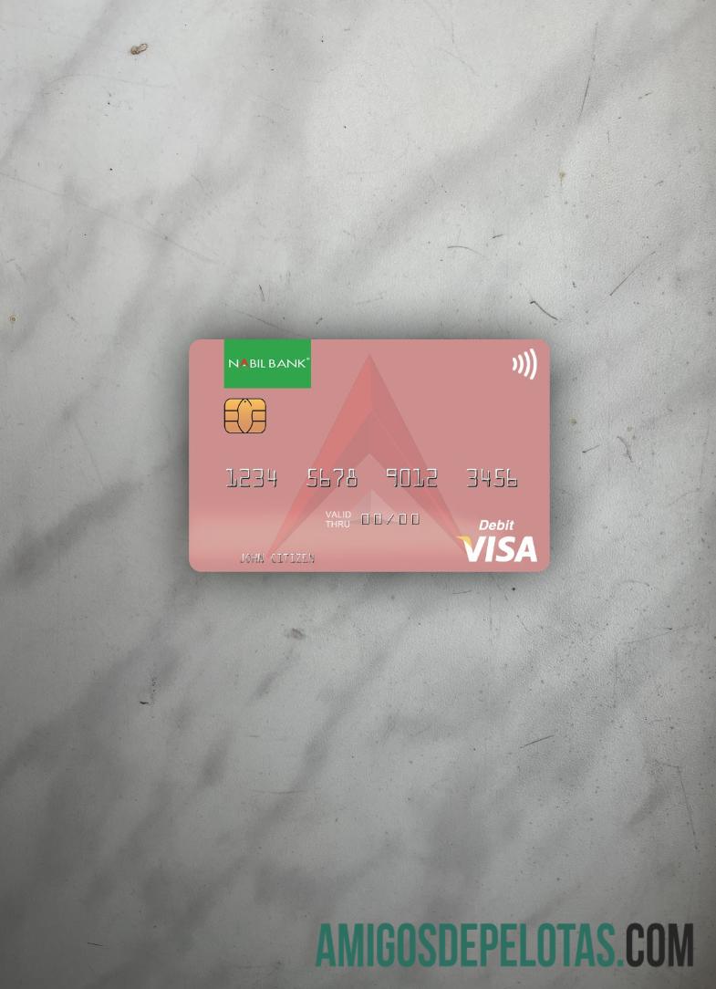 Cartão de débito Visa do Nepal Nabil Bank Photolook Front amostra
